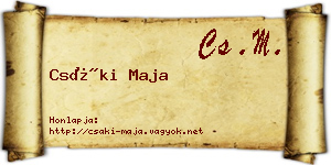 Csáki Maja névjegykártya